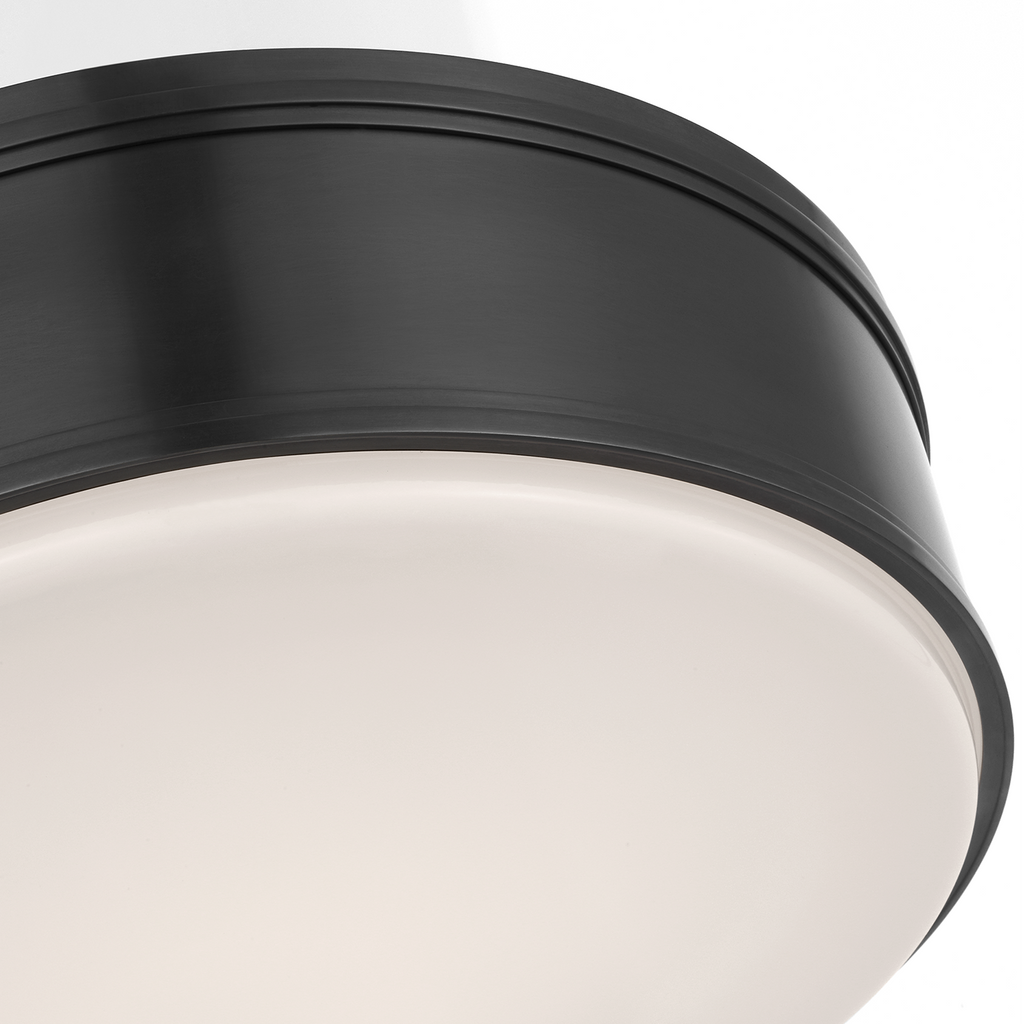 Marden 18" Flush Mount | Bronze | White Glass