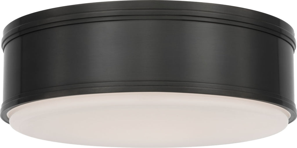 Marden 18" Flush Mount | Bronze | White Glass