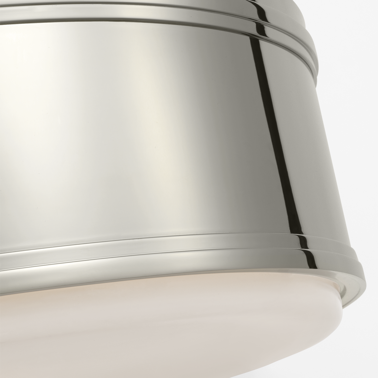 Marden 18" Flush Mount | Polished Nickel | White Glass