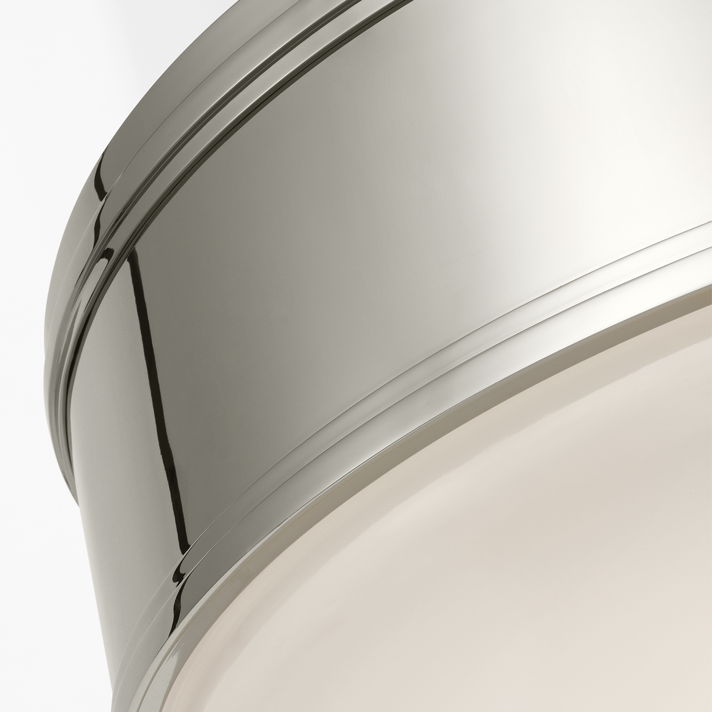 Marden 18" Flush Mount | Polished Nickel | White Glass