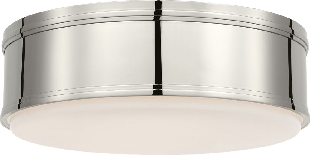 Marden 18" Flush Mount | Polished Nickel | White Glass