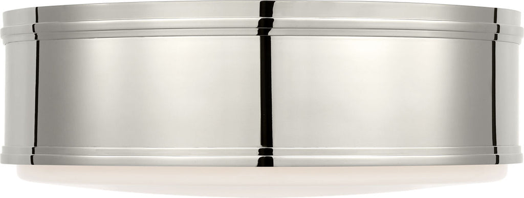 Marden 18" Flush Mount | Polished Nickel | White Glass