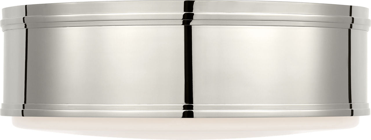 Marden 18" Flush Mount | Polished Nickel | White Glass