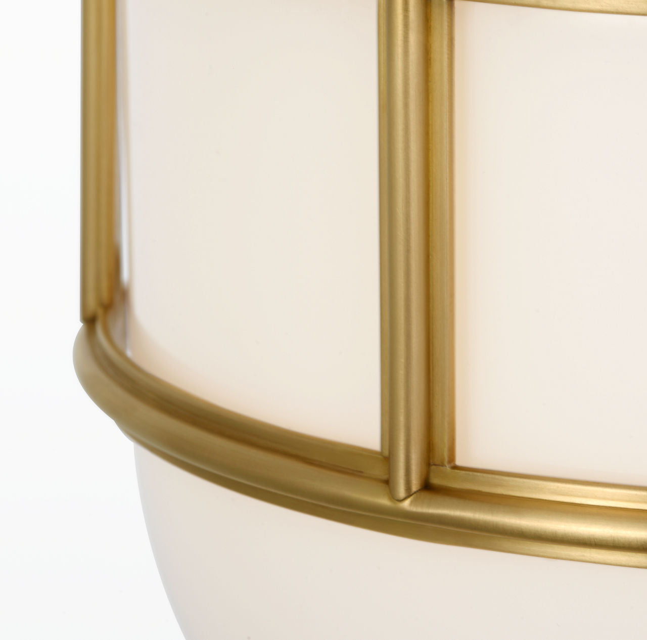 Martil 8" Flush Mount | Antique-Burnished Brass | White Glass