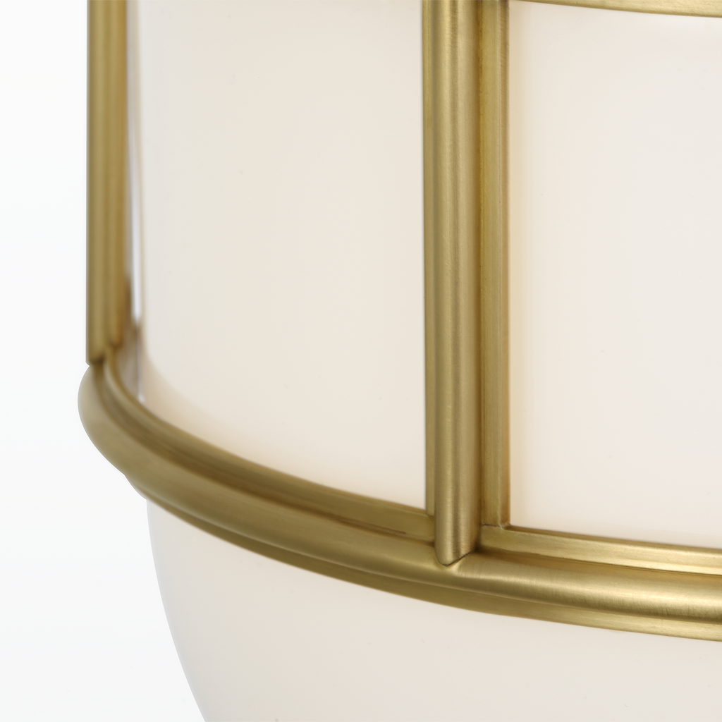Martil 8" Flush Mount | Antique-Burnished Brass | White Glass