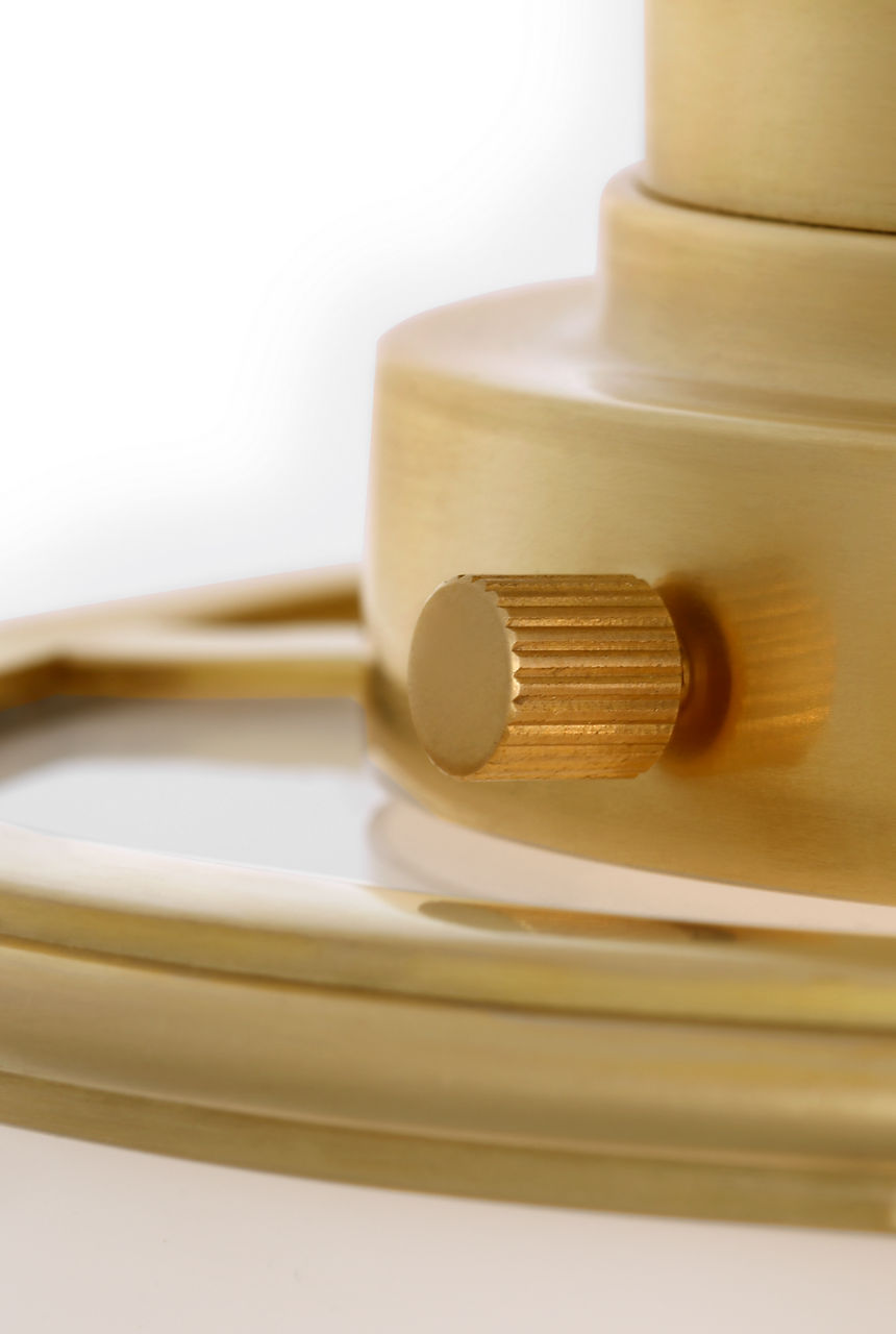 Martil 8" Flush Mount | Antique-Burnished Brass | White Glass