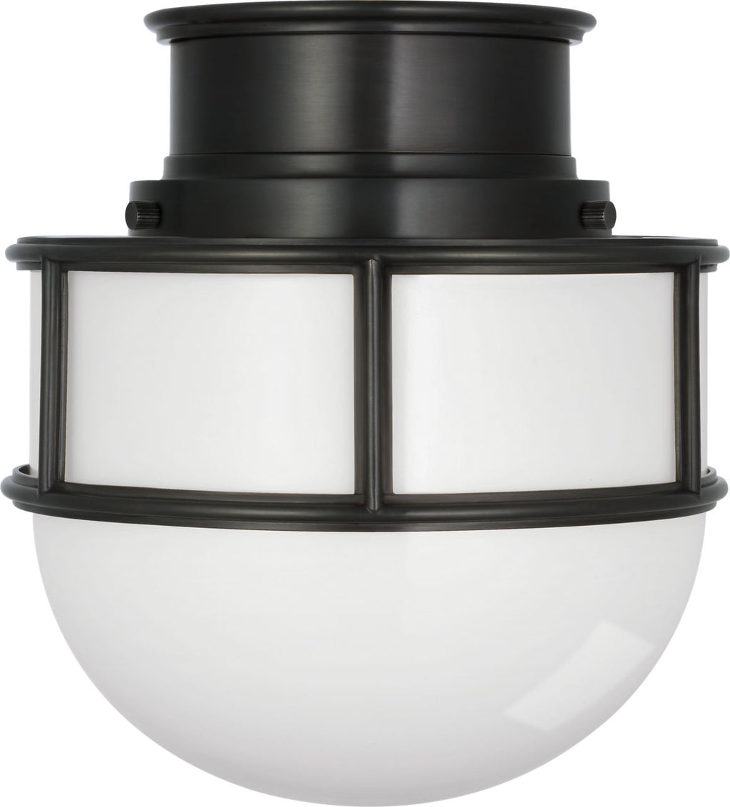 Martil 8" Flush Mount | Bronze | White Glass