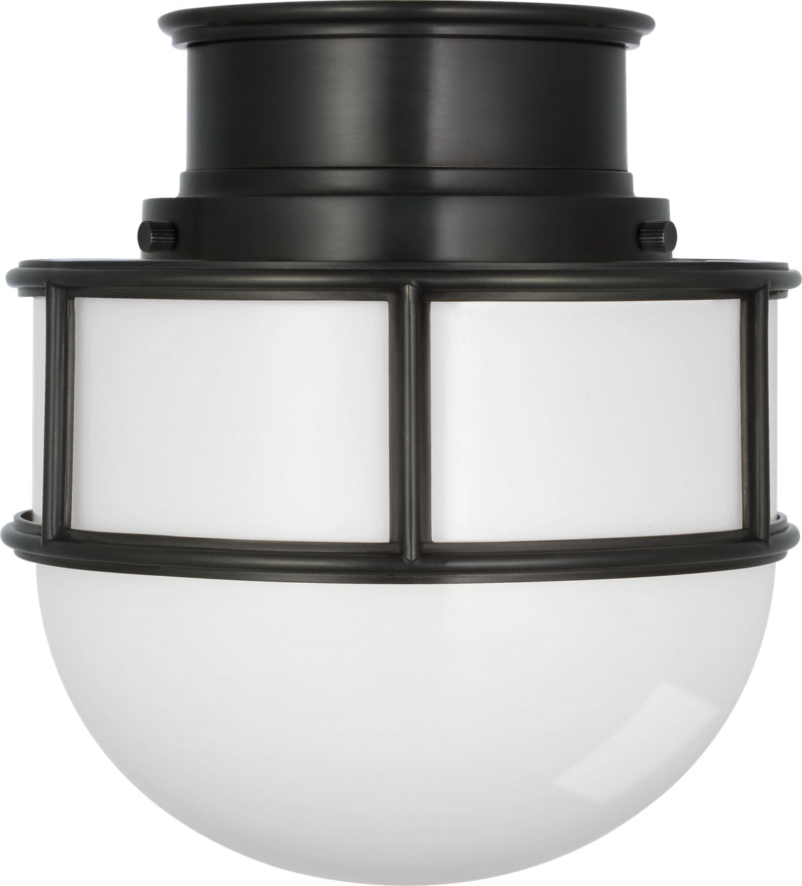 Martil 8" Flush Mount | Bronze | White Glass