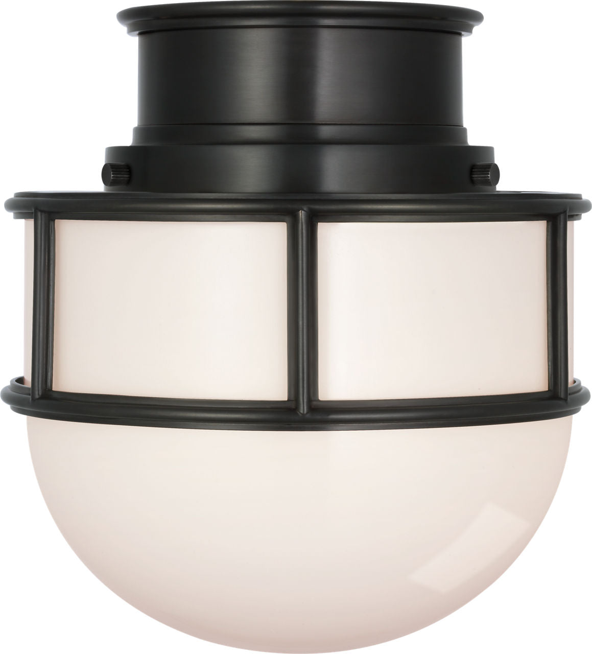 Martil 8" Flush Mount | Bronze | White Glass