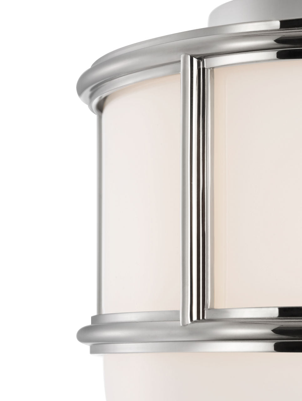 Martil 8" Flush Mount | Polished Nickel | White Glass