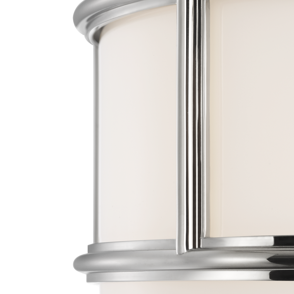 Martil 8" Flush Mount | Polished Nickel | White Glass