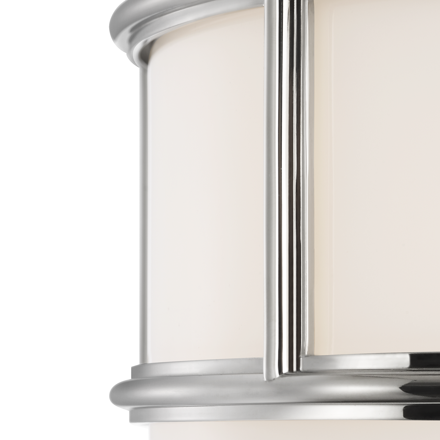 Martil 8" Flush Mount | Polished Nickel | White Glass