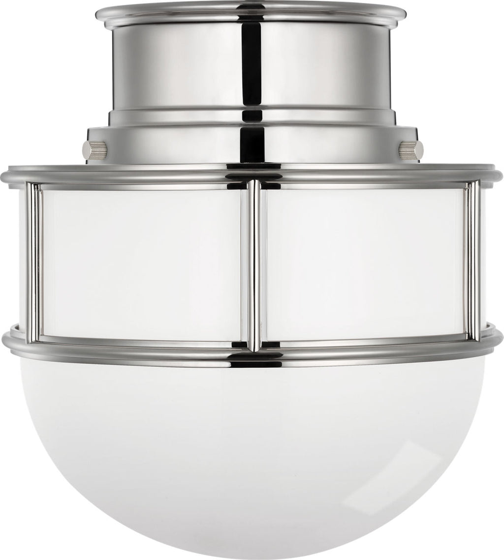 Martil 8" Flush Mount | Polished Nickel | White Glass