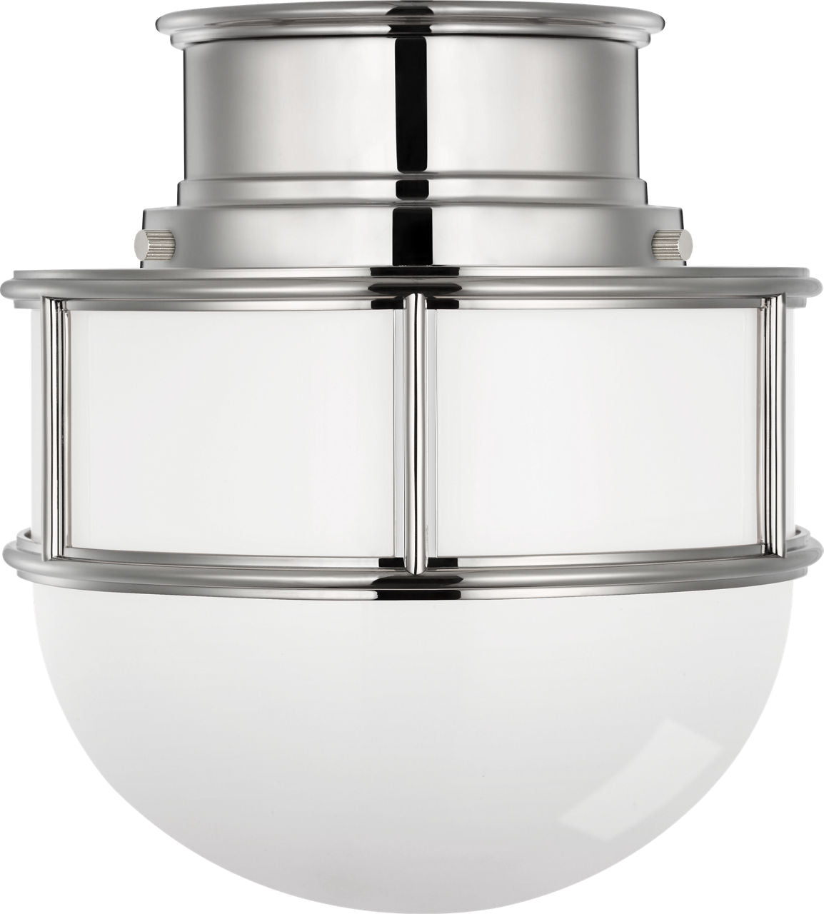 Martil 8" Flush Mount | Polished Nickel | White Glass