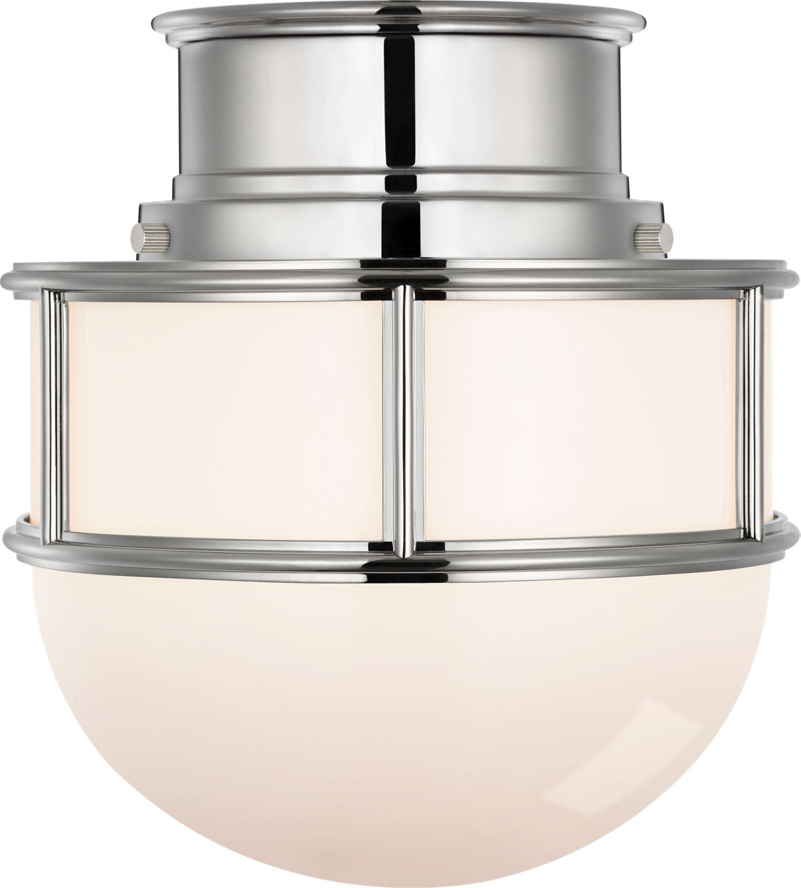 Martil 8" Flush Mount | Polished Nickel | White Glass