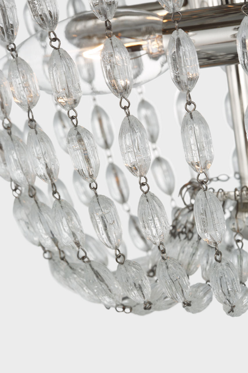 Paris Flea Market Small Flush Mount | Polished Nickel | Seeded Glass