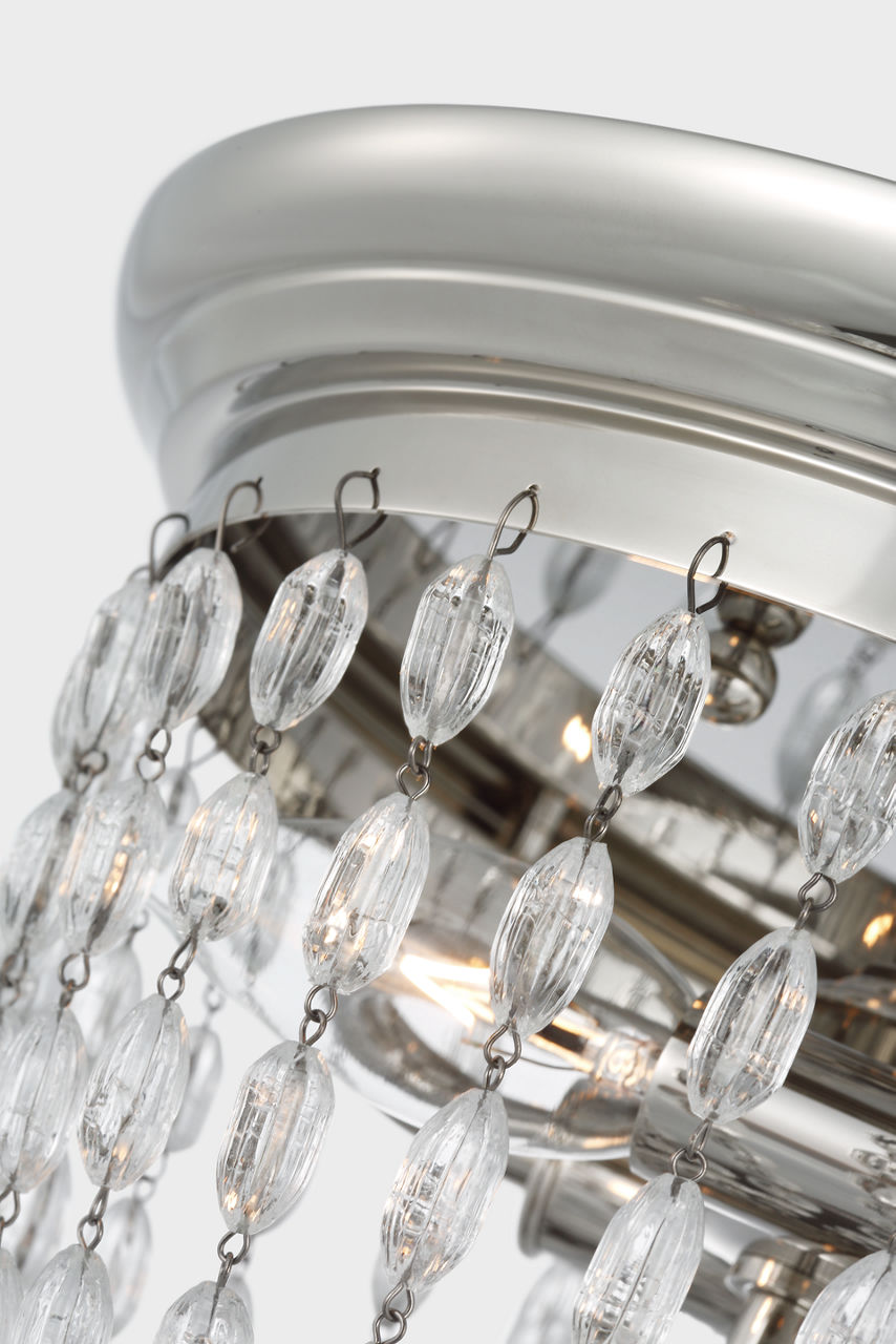Paris Flea Market Small Flush Mount | Polished Nickel | Seeded Glass