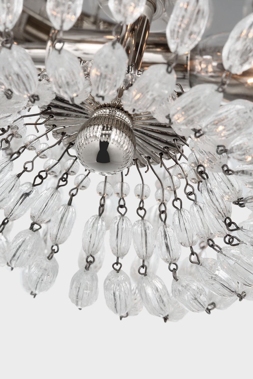 Paris Flea Market Small Flush Mount | Polished Nickel | Seeded Glass