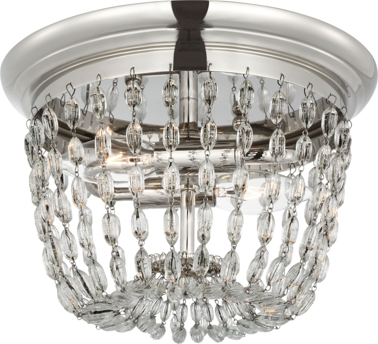 Paris Flea Market Small Flush Mount | Polished Nickel | Seeded Glass