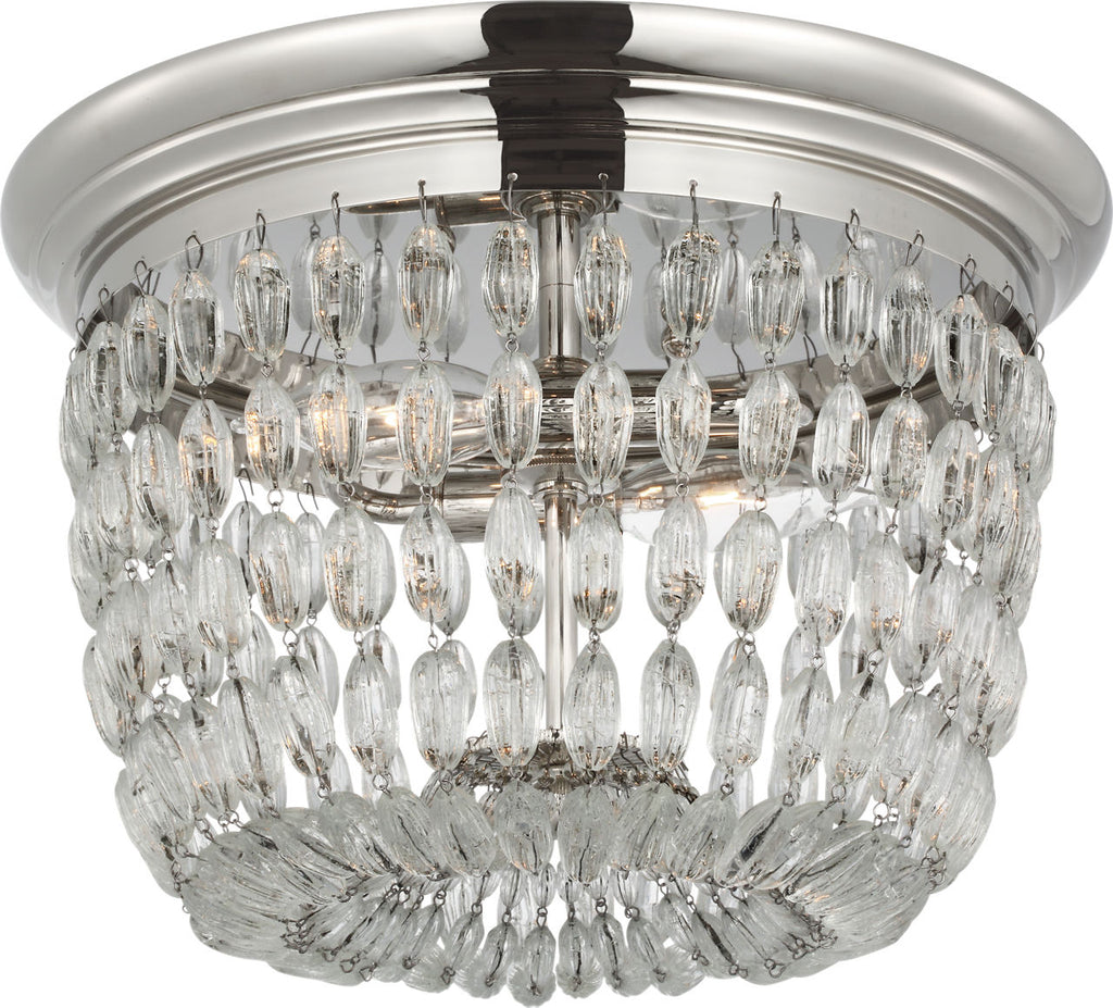 Paris Flea Market Medium Flush Mount | Polished Nickel | Seeded Glass