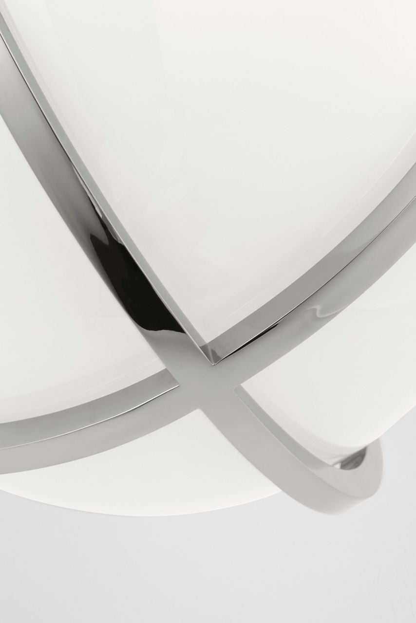 Gracie 10" Captured Globe Flush Mount | Polished Nickel | White Glass