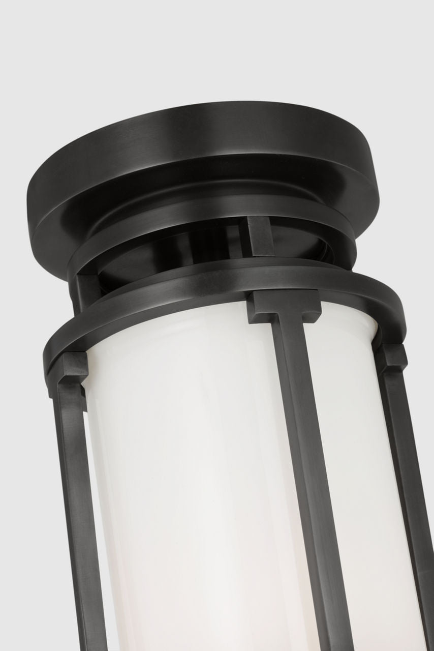 Gracie Tall Flush Mount | Bronze | White Glass