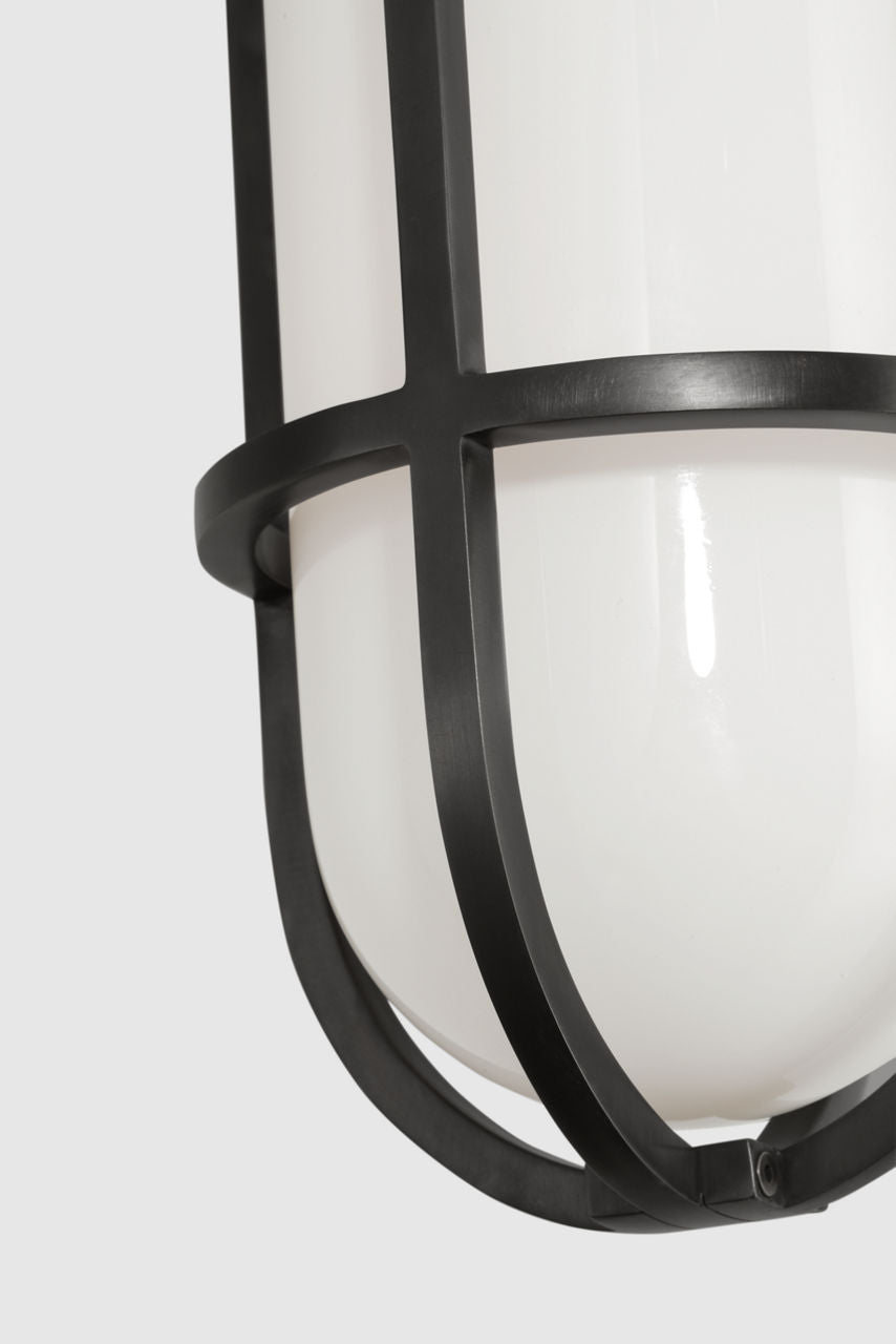 Gracie Tall Flush Mount | Bronze | White Glass