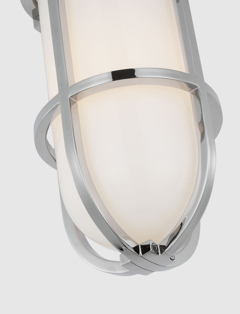 Gracie Tall Flush Mount | Polished Nickel | White Glass