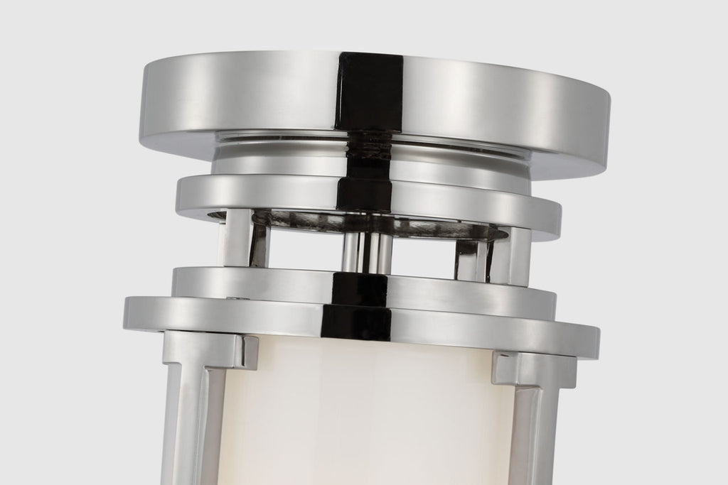 Gracie Tall Flush Mount | Polished Nickel | White Glass