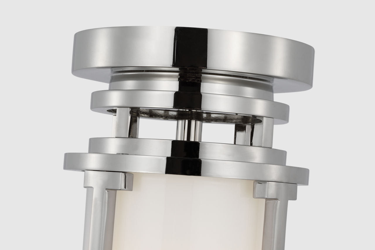 Gracie Tall Flush Mount | Polished Nickel | White Glass