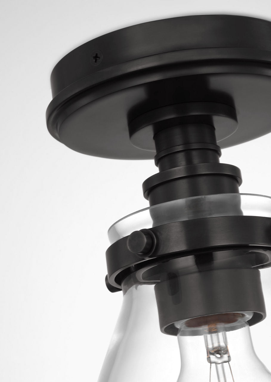 Parkington 9" Conical Flush Mount | Bronze | Clear Glass