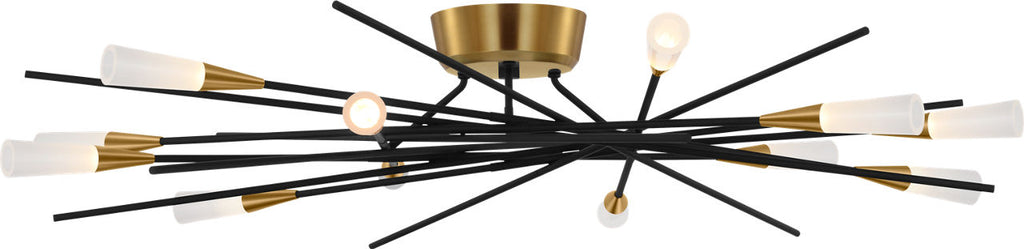 Stellar 40" Radial Semi-Flush Mount | Matte Black