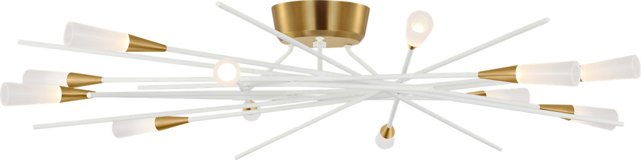 Stellar 40" Radial Semi-Flush Mount | Matte White