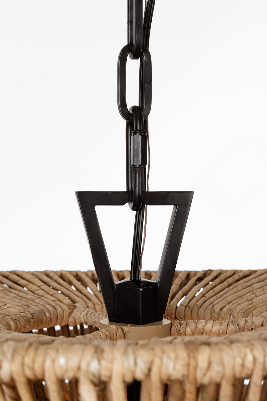 Antigua Small Drum Chandelier | Bronze and Natural Abaca