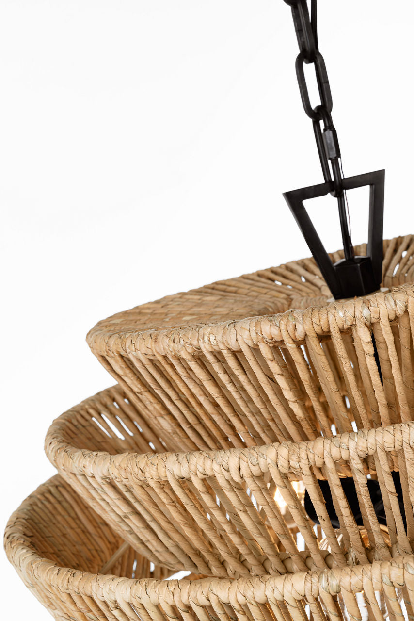Antigua Small Drum Chandelier | Bronze and Natural Abaca