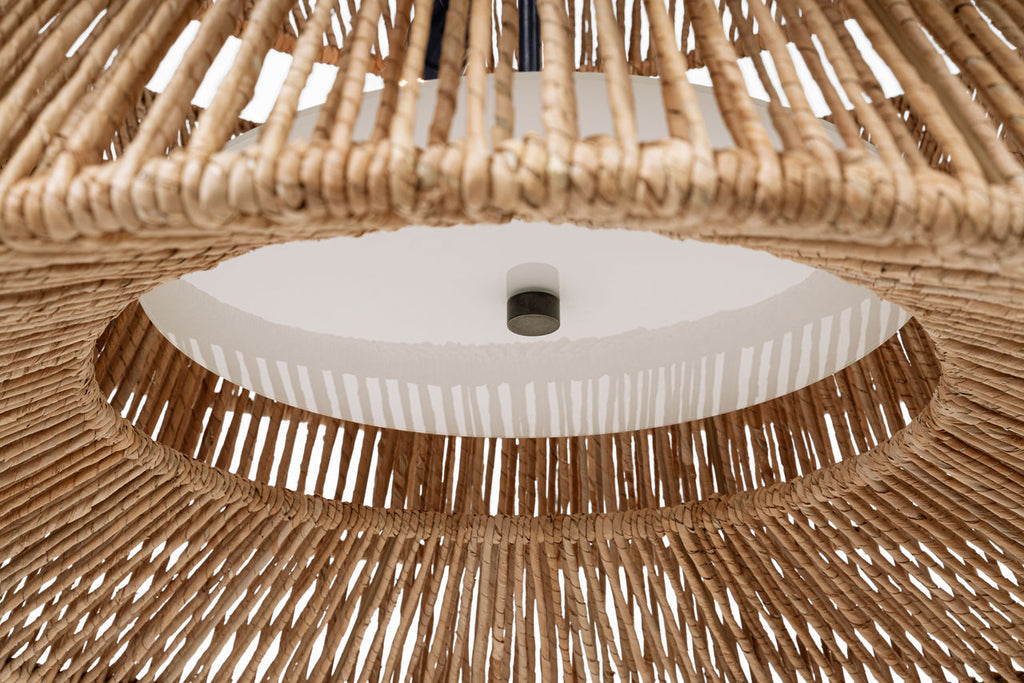 Antigua XL Drum Chandelier | Bronze and Natural Abaca