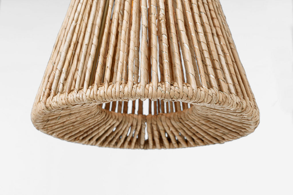 Antigua 10" Pendant | Bronze and Natural Abaca