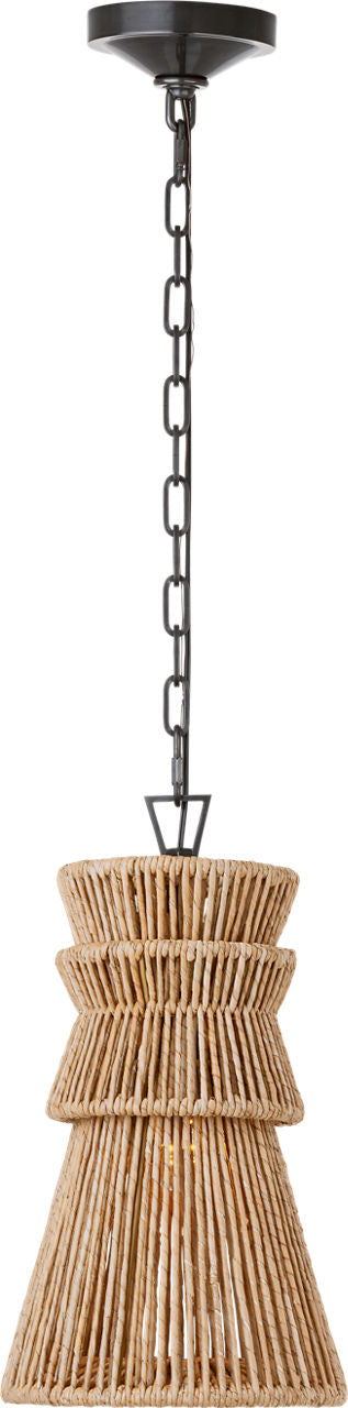 Antigua 10" Pendant | Bronze and Natural Abaca