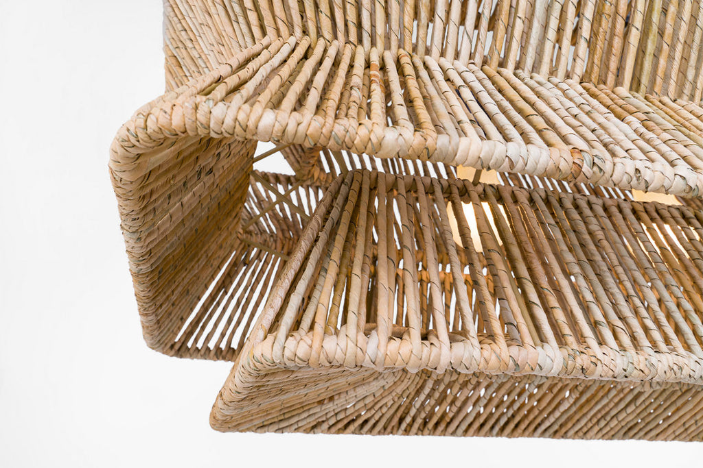 Antigua 54" Linear | Bronze and Natural Abaca