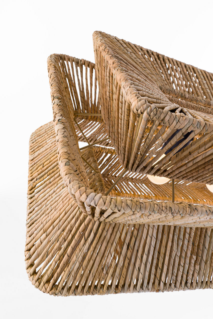 Antigua 54" Linear | Bronze and Natural Abaca