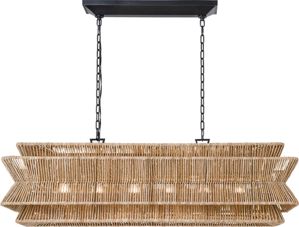 Antigua 54" Linear | Bronze and Natural Abaca