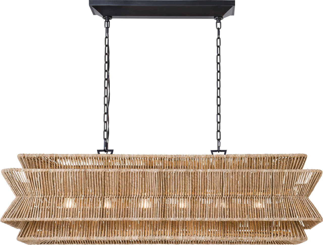 Antigua 54" Linear | Bronze and Natural Abaca