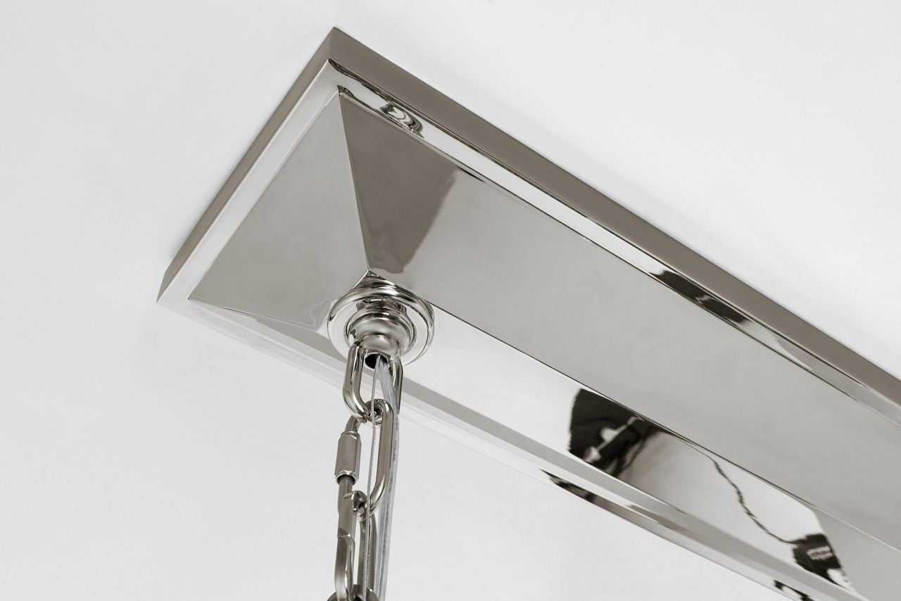Antigua 54" Linear | Polished Nickel and Natural Abaca