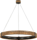 Kayden 40" Ring Chandelier | Bronze and Natural Abaca