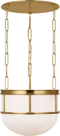Martil 17" Lantern | Antique-Burnished Brass | White Glass