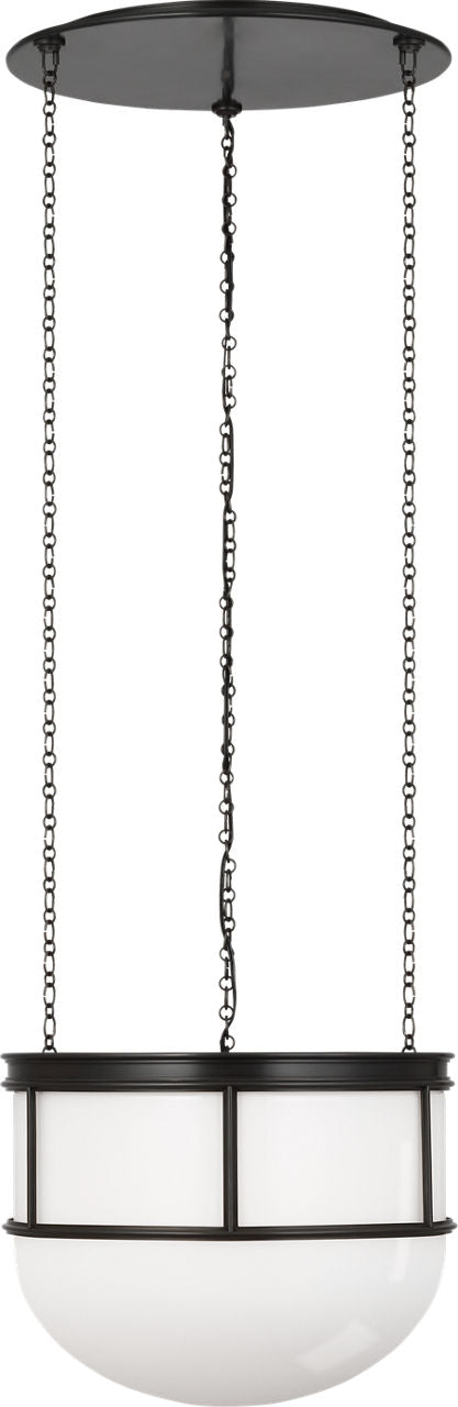 Martil 17" Lantern | Bronze | White Glass