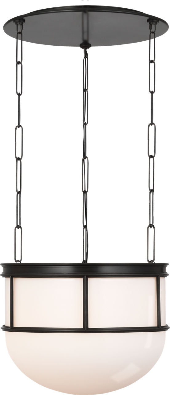 Martil 17" Lantern | Bronze | White Glass