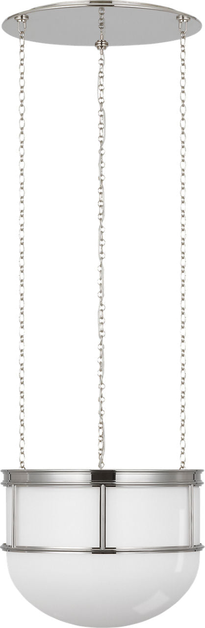 Martil 17" Lantern | Polished Nickel | White Glass