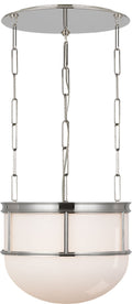 Martil 17" Lantern | Polished Nickel | White Glass