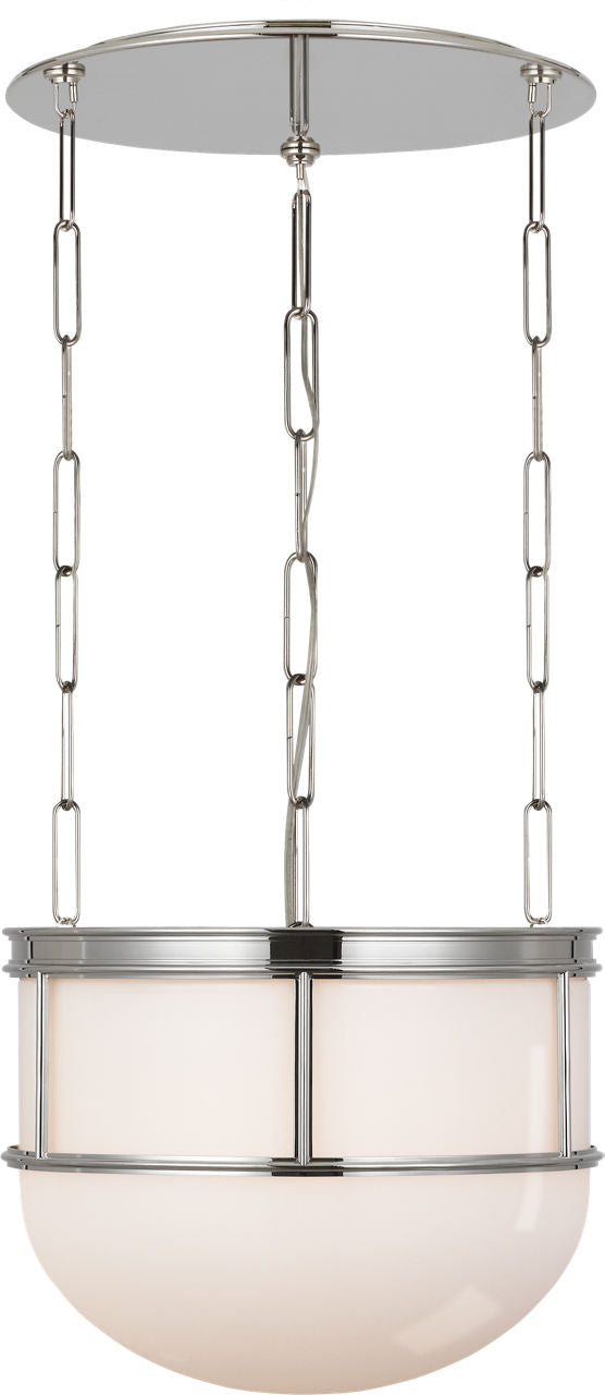 Martil 17" Lantern | Polished Nickel | White Glass